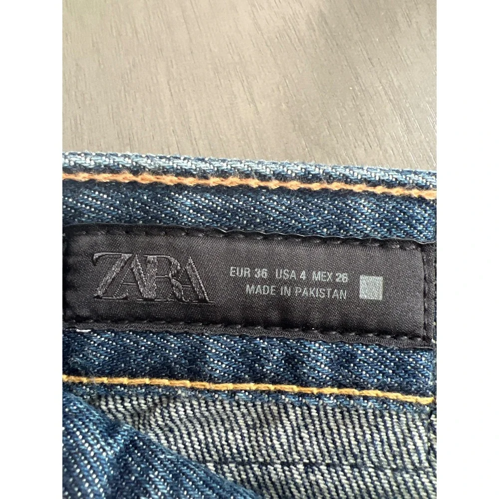 Zara Z1975 Women's Selvedge High Rise Medium Wash Blue Jeans Size 4 NWT